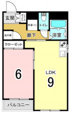 大阪市西区新町、マンションの間取り画像です