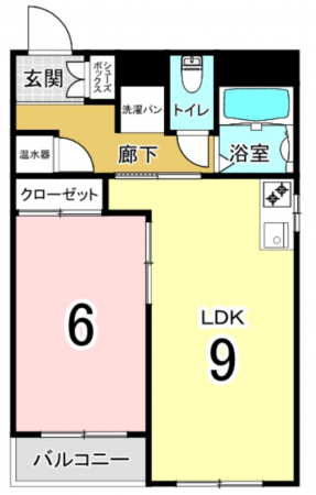 大阪市西区新町、マンションの間取り画像です