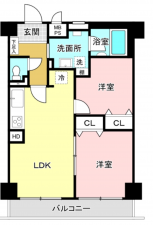 大阪市浪速区桜川、マンションの間取り画像です