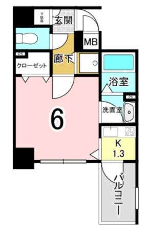 大阪市浪速区戎本町、マンションの間取り画像です