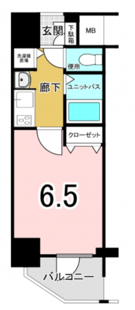 大阪市浪速区幸町、マンションの間取り画像です