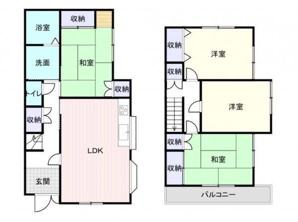 和泉市東阪本町、中古一戸建ての間取り画像です