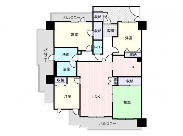 岸和田市港緑町、マンションの間取り画像です