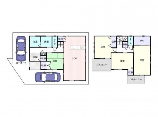 岸和田市尾生町、中古一戸建ての間取り画像です