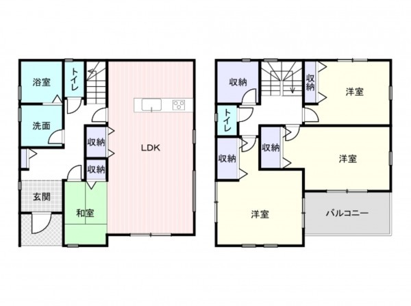 和泉市伯太町、新築一戸建ての間取り画像です