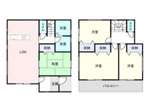 和泉市光明台、新築一戸建ての間取り画像です