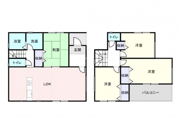 和泉市光明台、新築一戸建ての間取り画像です
