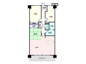 和泉市府中町、マンションの間取り画像です