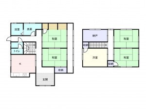 和泉市久井町、中古一戸建ての間取り画像です