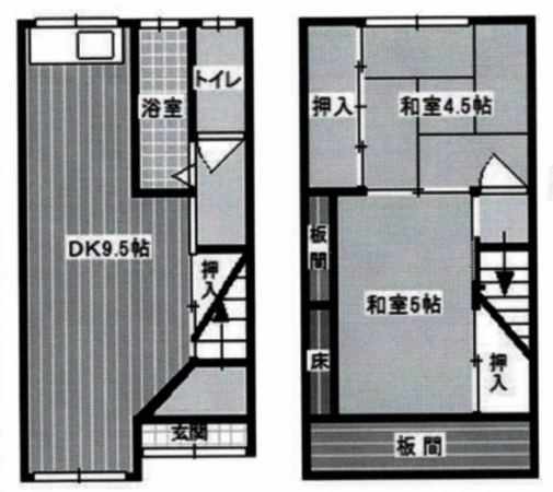 泉大津市森町、中古一戸建ての間取り画像です