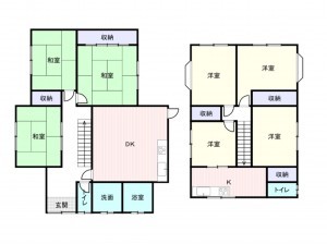 和泉市山荘町、中古一戸建ての間取り画像です