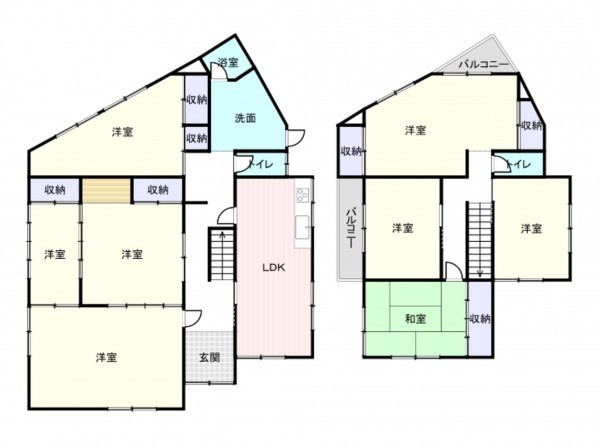 和泉市山荘町、中古一戸建ての間取り画像です