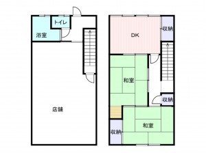 岸和田市天神山町、中古一戸建ての間取り画像です