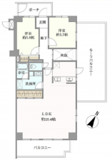 岸和田市大町、マンションの間取り画像です
