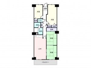 岸和田市下野町、マンションの間取り画像です