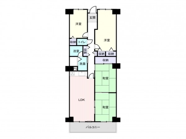 岸和田市下野町、マンションの間取り画像です