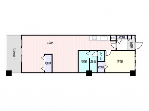 岸和田市大町、マンションの間取り画像です
