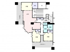 岸和田市港緑町、マンションの間取り画像です