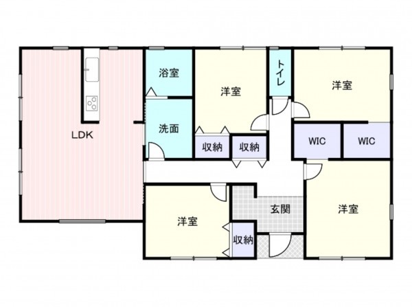 岸和田市池尻町、新築一戸建ての間取り画像です