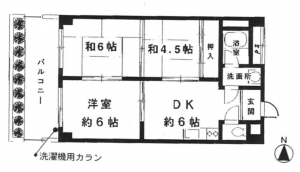 大阪市西区江之子島、マンションの間取り画像です