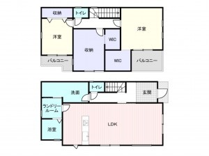 岸和田市並松町、新築一戸建ての間取り画像です