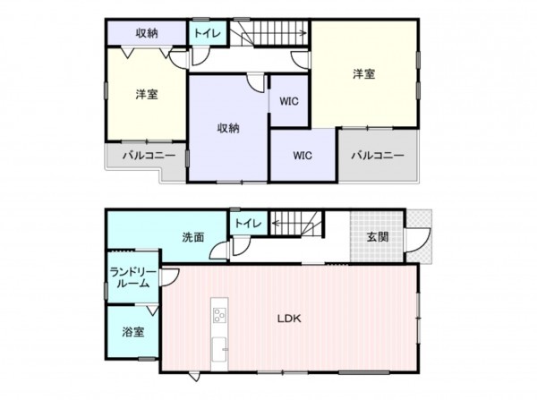 岸和田市並松町、新築一戸建ての間取り画像です