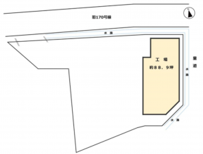 岸和田市内畑町、収益物件/工場の間取り画像です