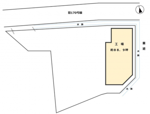 岸和田市内畑町、収益物件/工場の間取り画像です