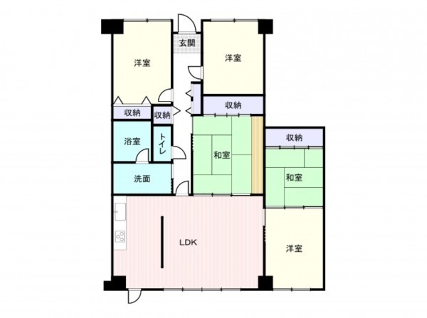 岸和田市下野町、マンションの間取り画像です