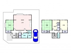 和泉市光明台、中古一戸建ての間取り画像です
