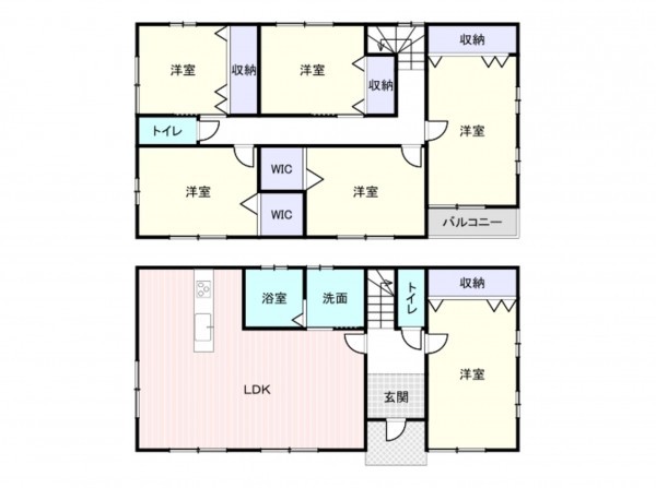 岸和田市尾生町、中古一戸建ての間取り画像です