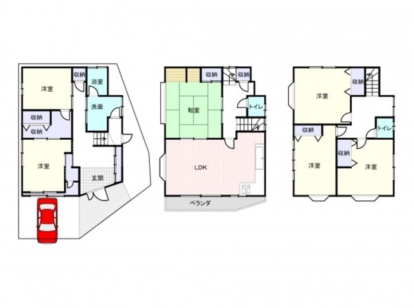 岸和田市下池田町、中古一戸建ての間取り画像です