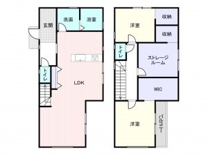 岸和田市並松町、新築一戸建ての間取り画像です