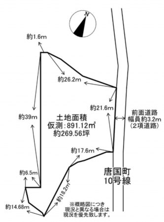 和泉市唐国町、土地の間取り画像です