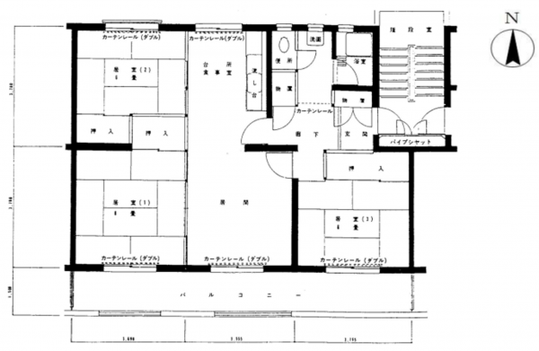 和泉市鶴山台、マンションの間取り画像です