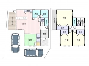 和泉市伏屋町、中古一戸建ての間取り画像です