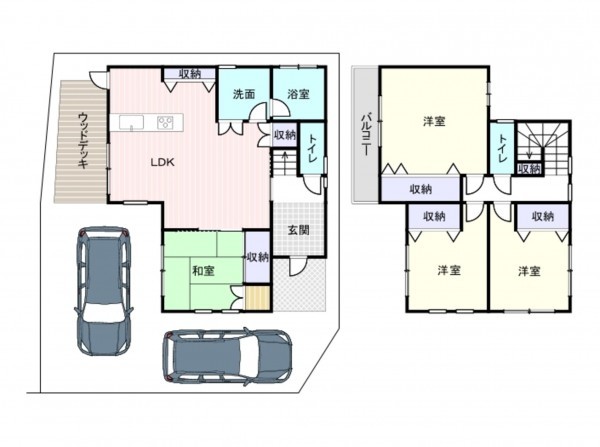和泉市伏屋町、中古一戸建ての間取り画像です
