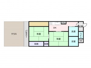 岸和田市大町、マンションの間取り画像です