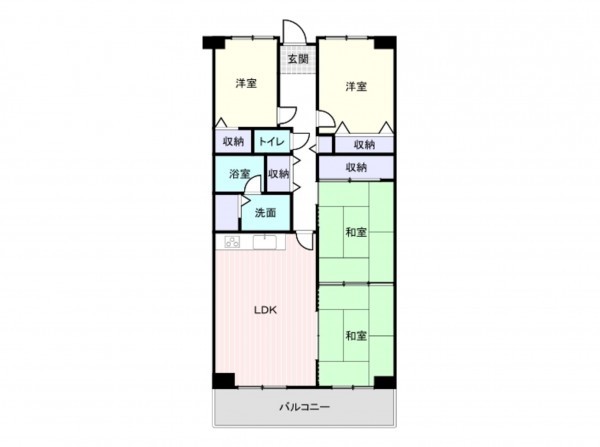 岸和田市下野町、マンションの間取り画像です