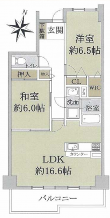 和泉市伏屋町、マンションの間取り画像です