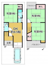 和泉市王子町、中古一戸建ての間取り画像です