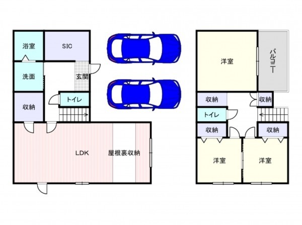 岸和田市神須屋町、中古一戸建ての間取り画像です