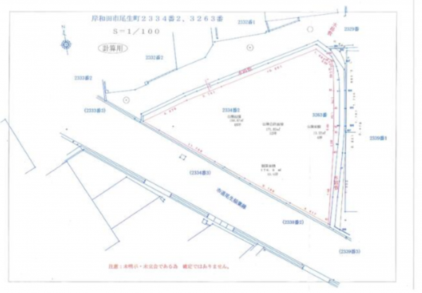 岸和田市尾生町、土地の間取り画像です