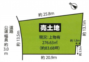 岸和田市中井町、土地の間取り画像です