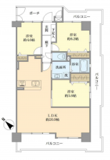 岸和田市上野町東、マンションの間取り画像です