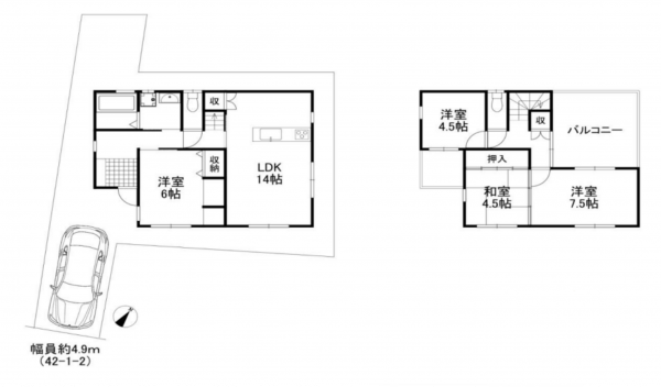 和泉市和田町、中古一戸建ての間取り画像です