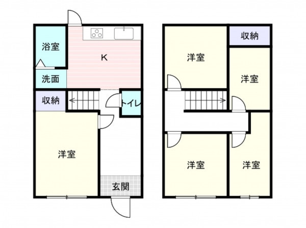 岸和田市下池田町、中古一戸建ての間取り画像です
