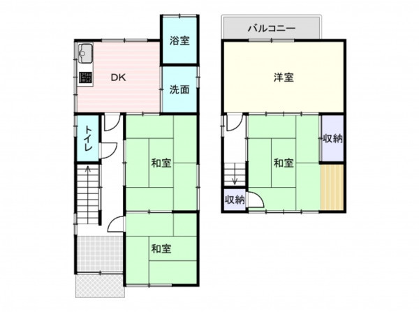 岸和田市加守町、中古一戸建ての間取り画像です