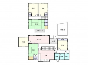 岸和田市小松里町、中古一戸建ての間取り画像です