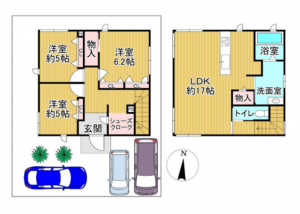 和泉市はつが野、中古一戸建ての間取り画像です